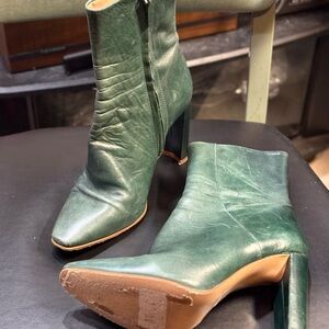 Zara Green Ankle Booties, size 38